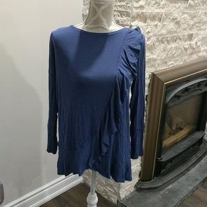 NWT Aerie blue ruffle long sleeve